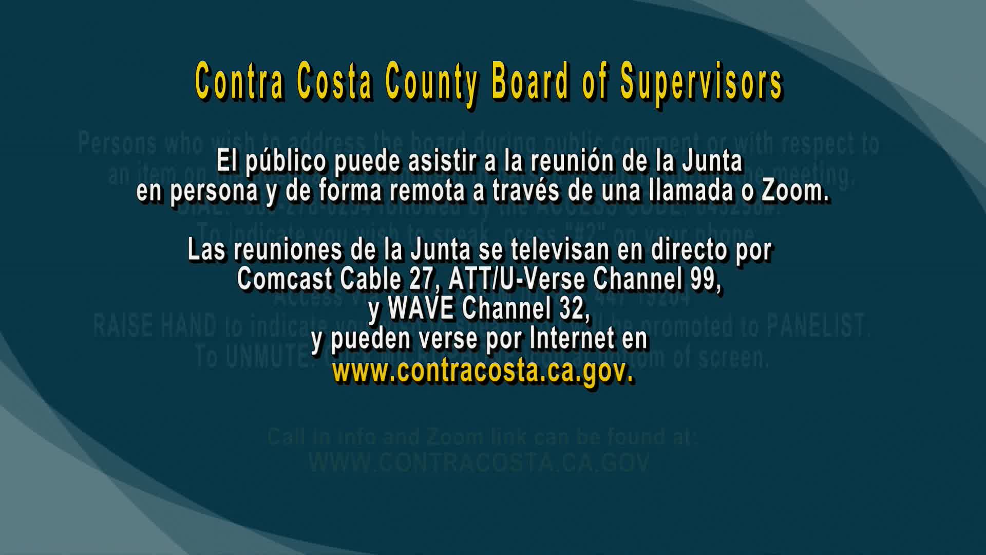 Thumbnail image for Contra Costa County Board of Supervisors Meeting
