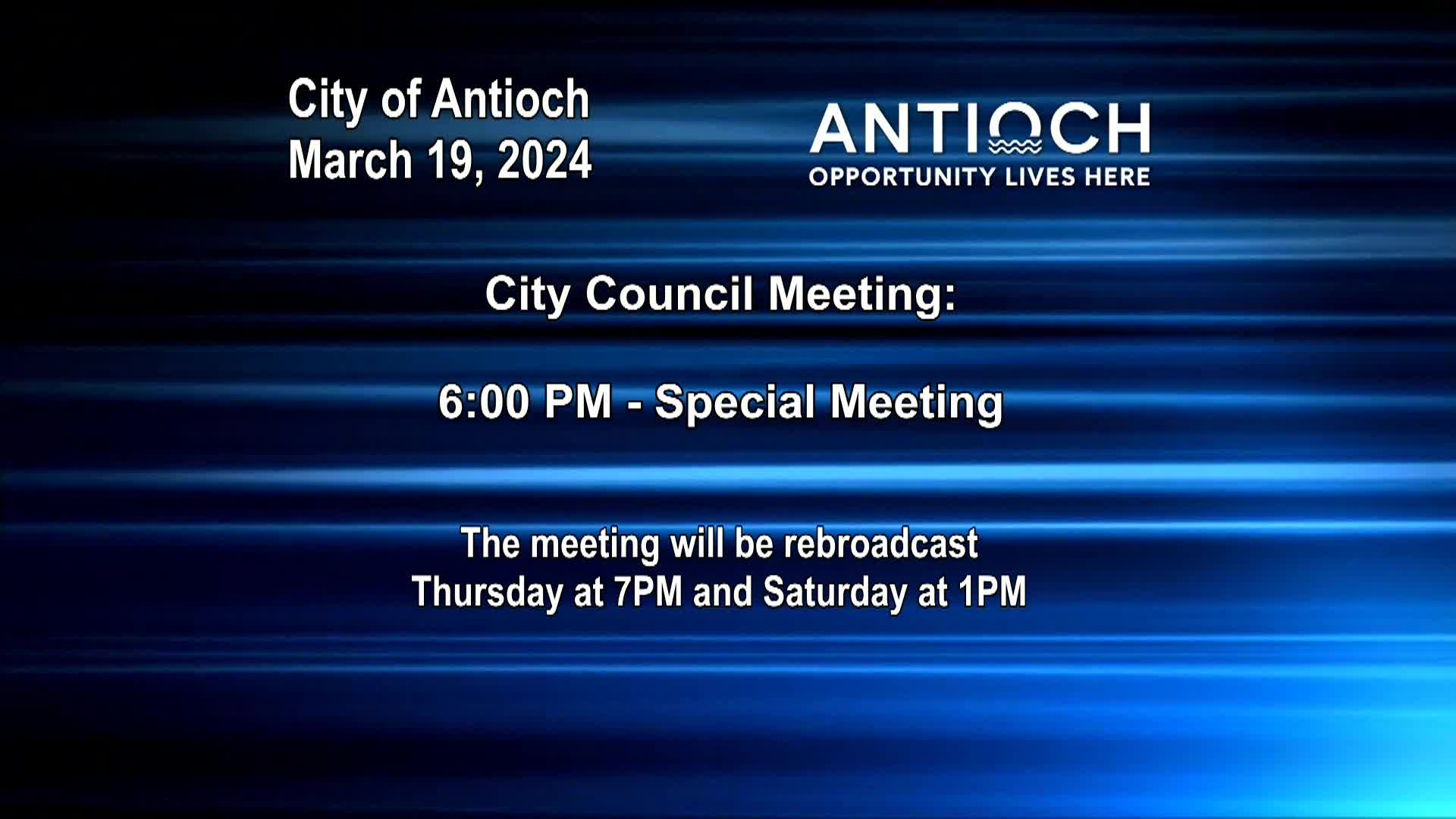 Antioch City Council Special Meeting