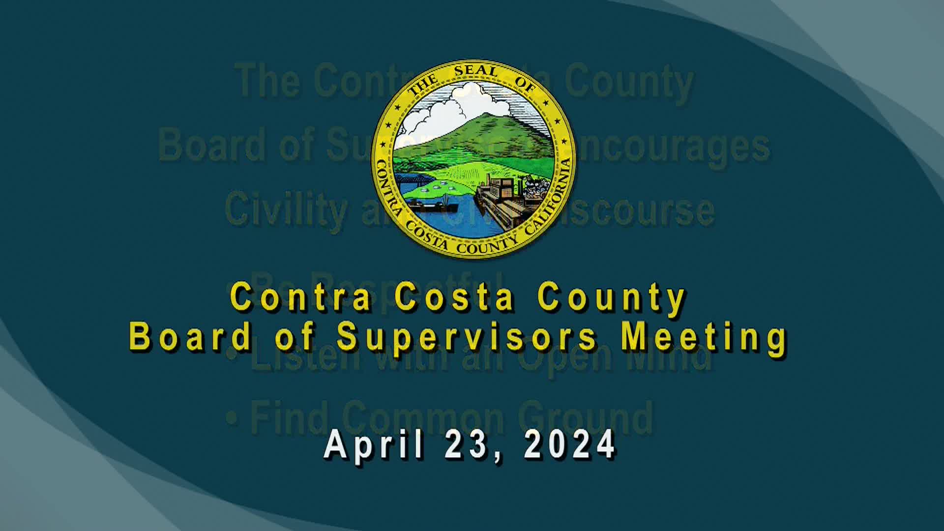 Contra Costa County Board of Supervisors Meeting
