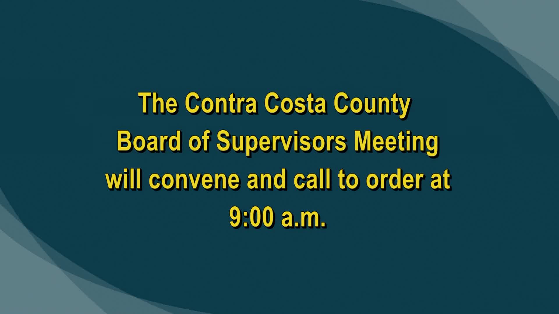 Contra Costa County Board of Supervisors Meeting