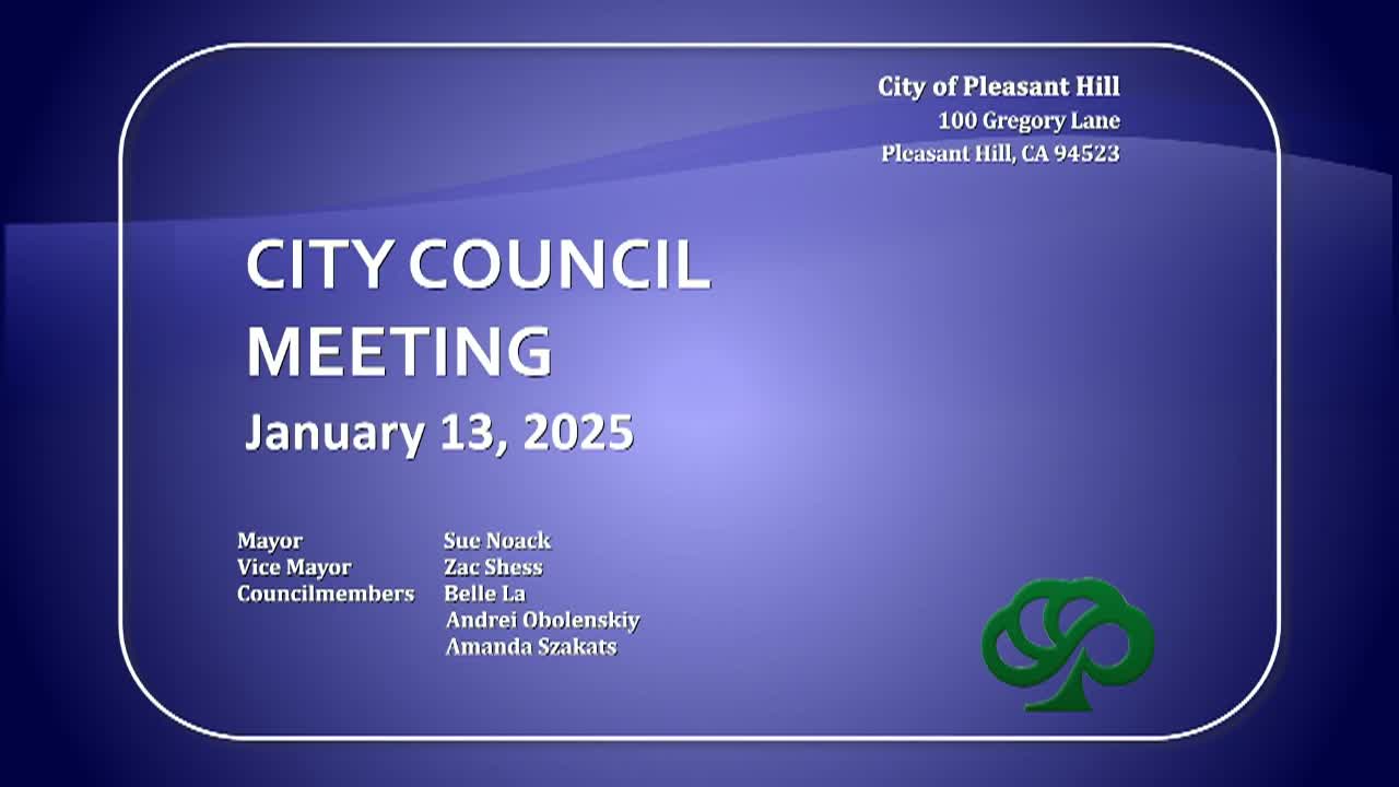 Pleasant Hill City Council Meeting 1-13-25