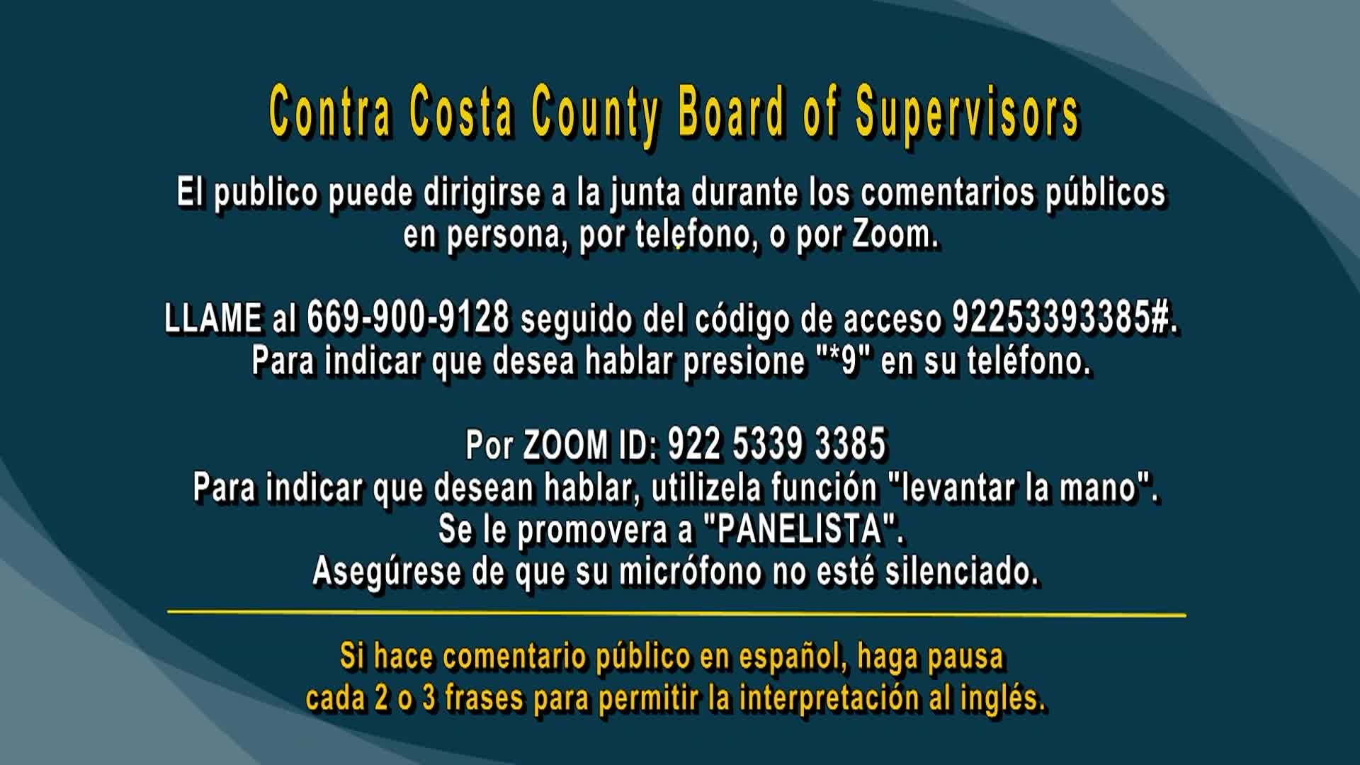 Contra Costa County Board of Supervisors Meeting Retreat