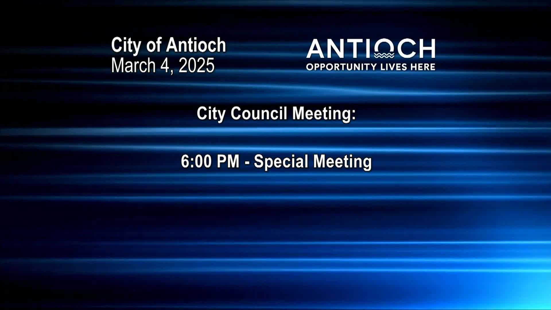 Antioch Special City Council Meeting