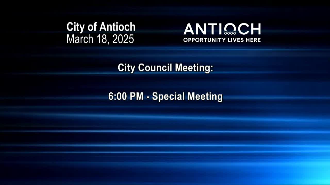 Antioch Special City Council Meeting