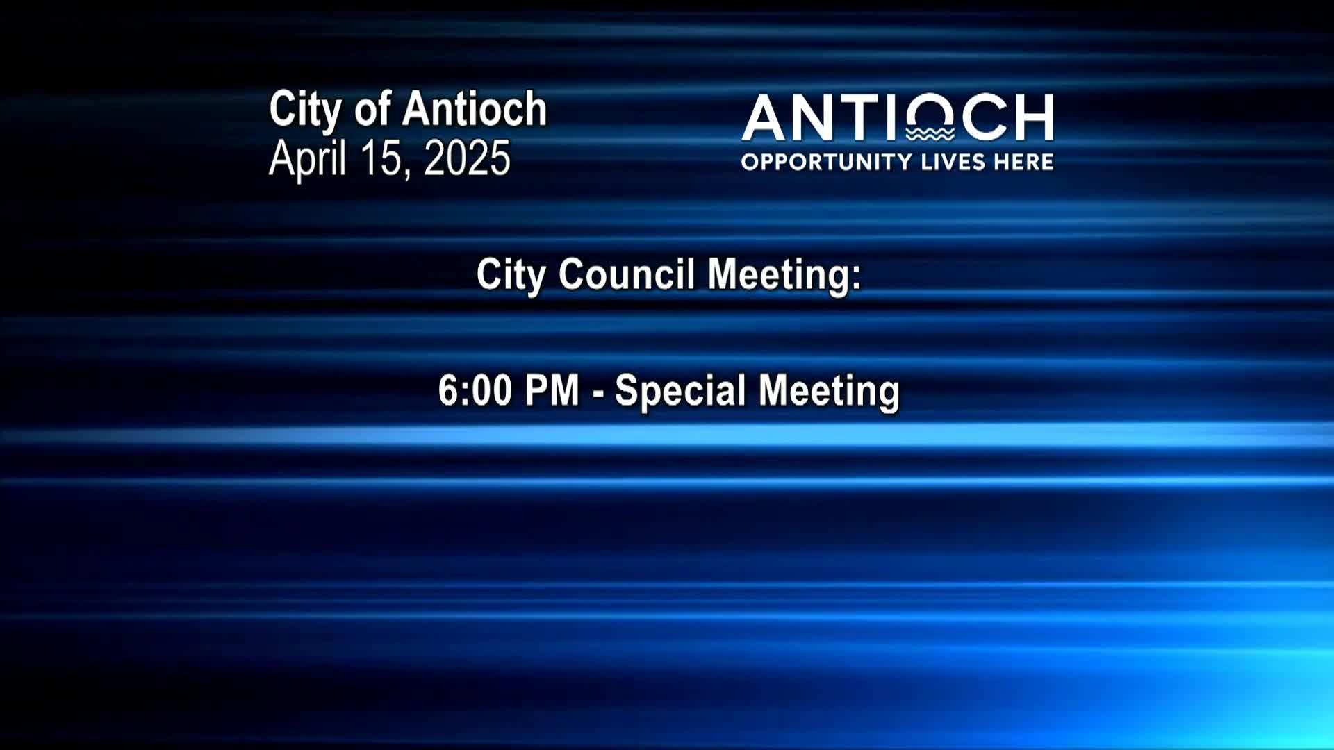 Antioch Special City Council Meeting