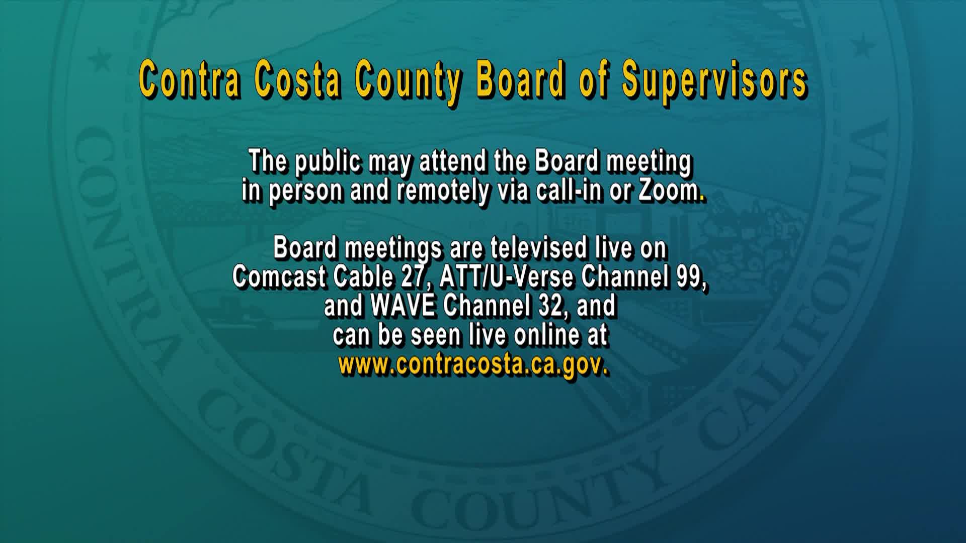 Contra Costa County Board of Supervisors Meeting