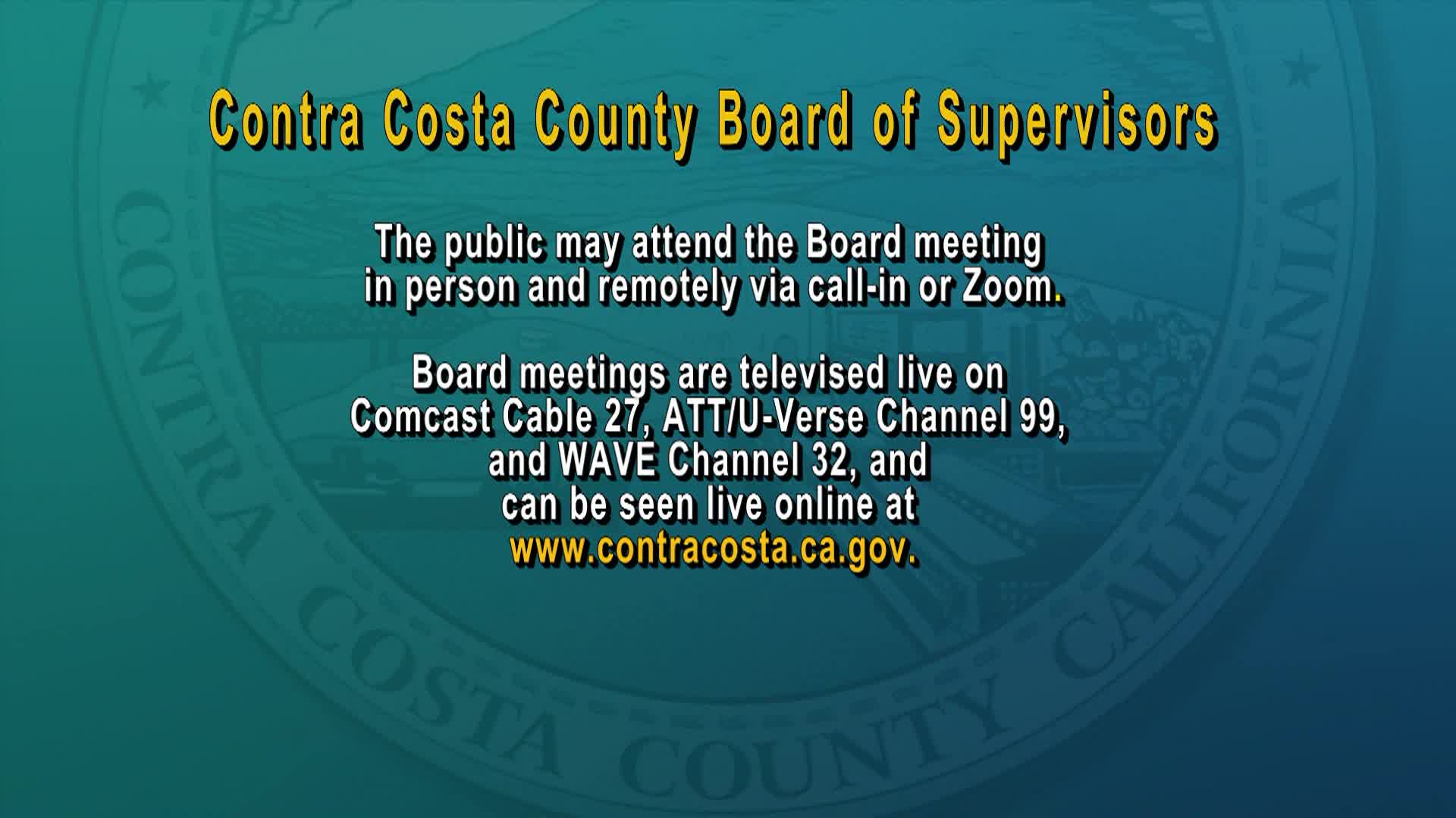Contra Costa County Board of Supervisors Meeting