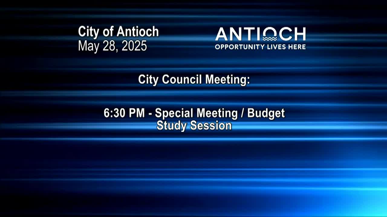 Antioch Special City Council Meeting