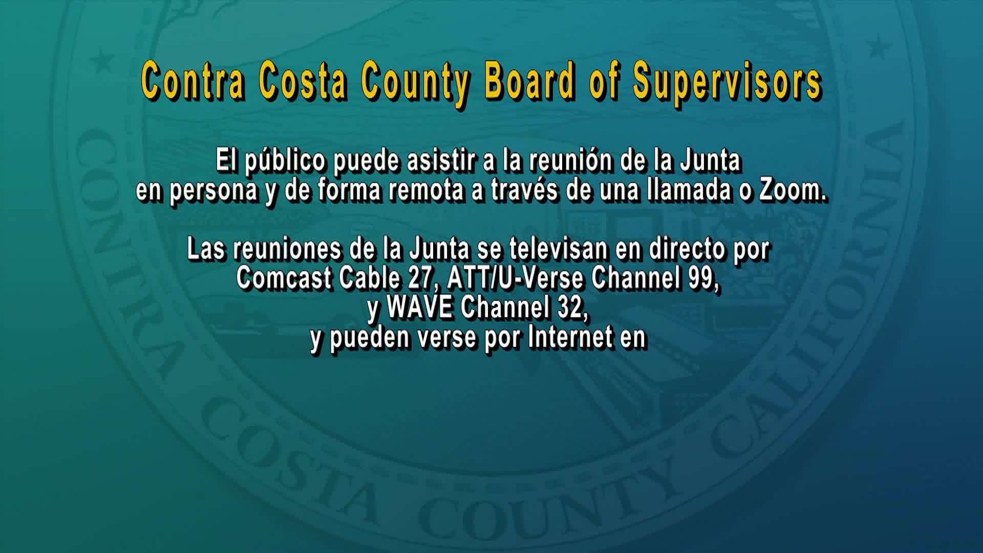 Contra Costa County Board of Supervisors Meeting
