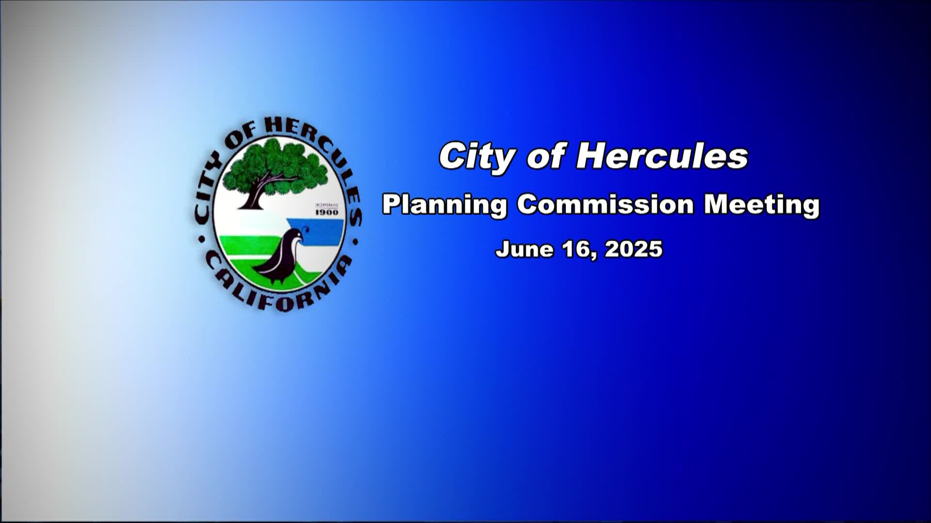 LIVE - Hercules Planning Commission