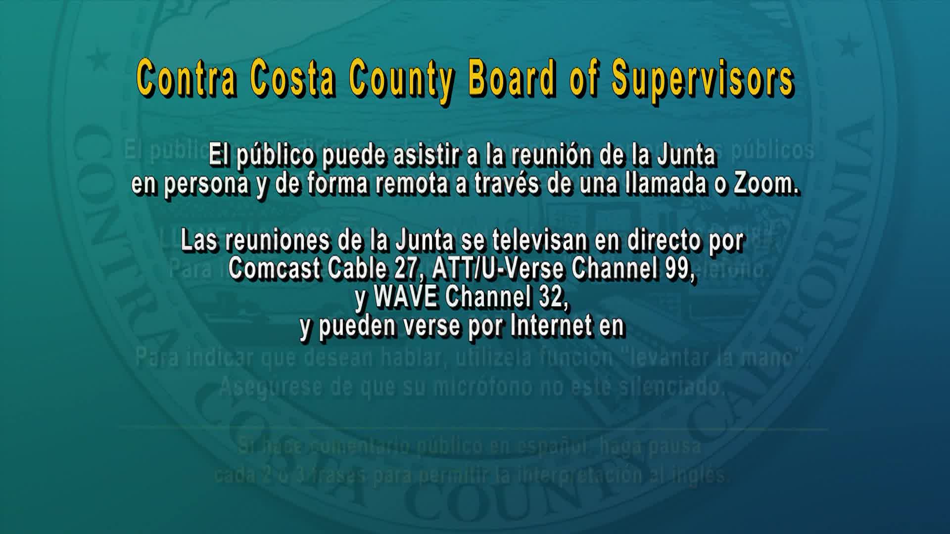 Contra Costa County Board of Supervisors Meeting