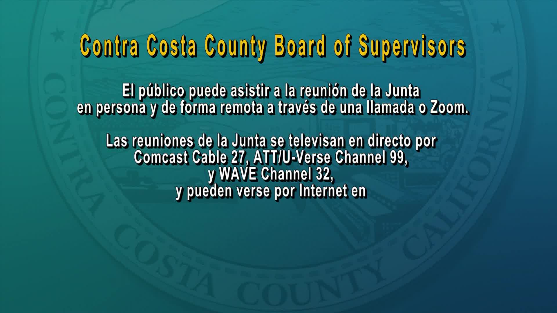 Contra Costa County Board of Supervisors Meeting