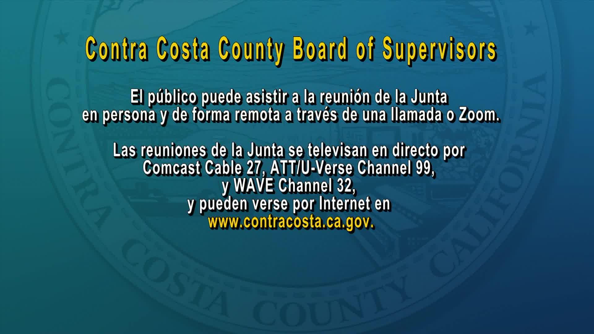 Contra Costa County Board of Supervisors Meeting