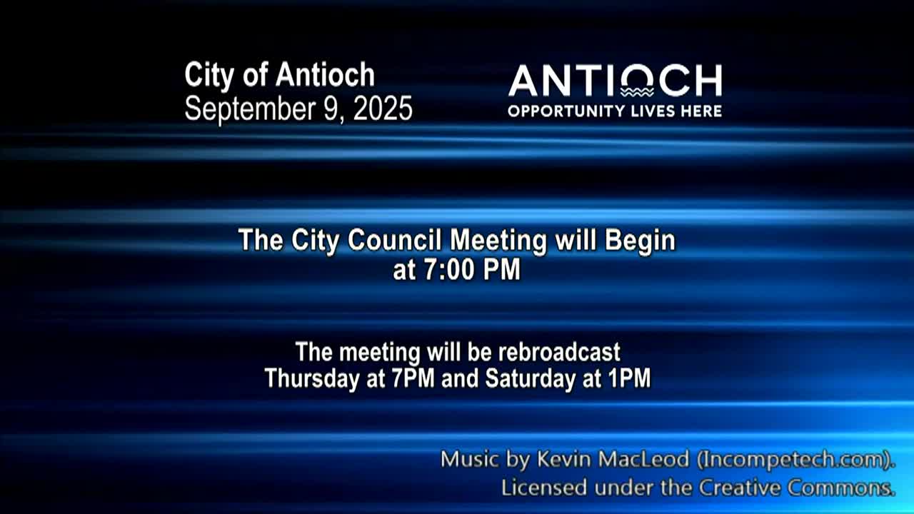Antioch City Council Meeting Sept. 9, 2025