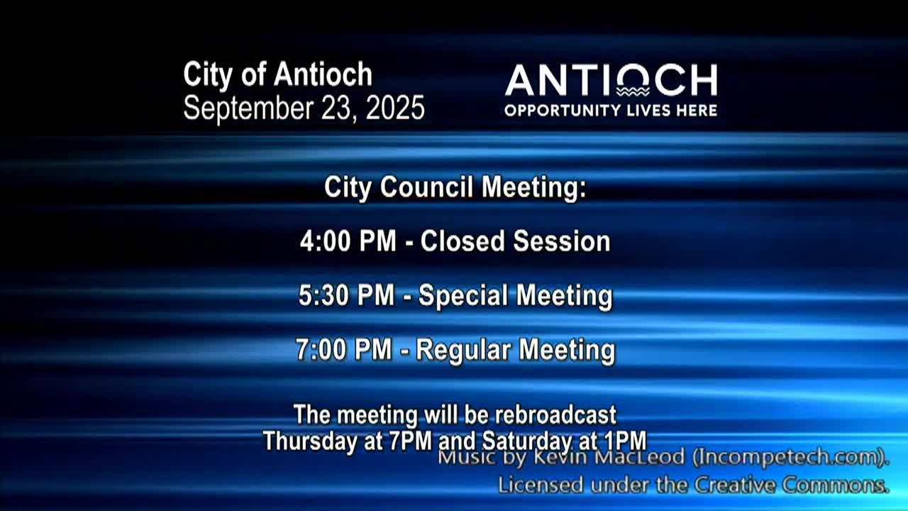 Antioch City Council Meeting Sept. 23, 2025
