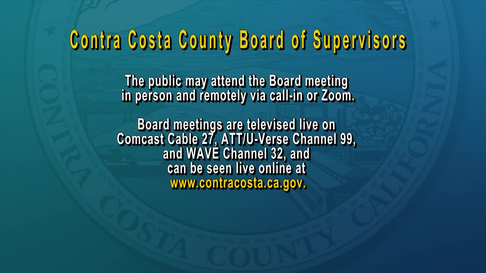 Contra Costa County Board of Supervisors Meeting Oct. 7 2025