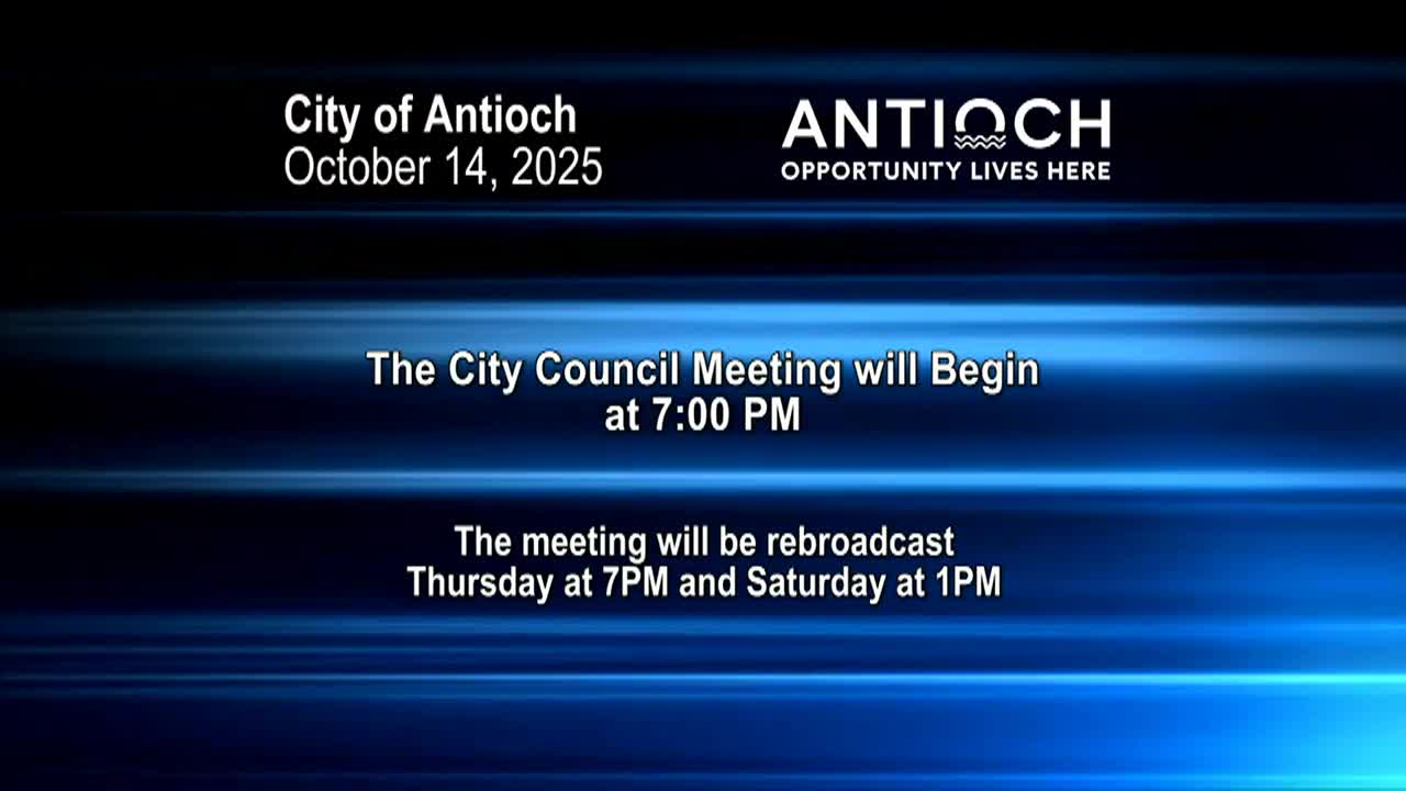 Antioch City Council Meeting Oct 14, 2025