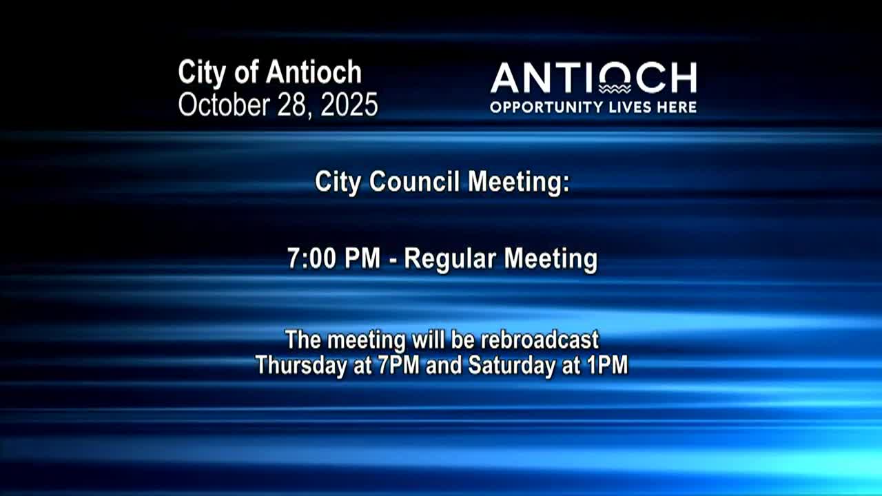 Antioch City Council Meeting Oct 28 2025