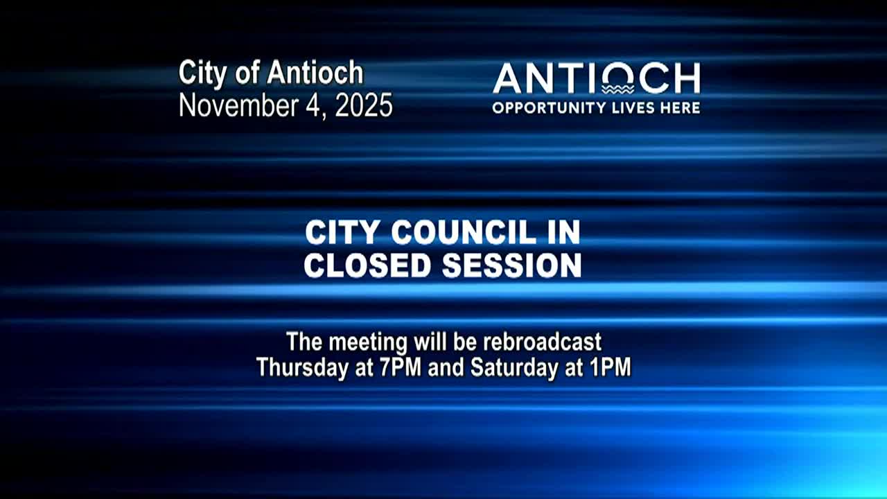 Thumbnail image for Antioch Special City Council Meeting Nov 4 2025