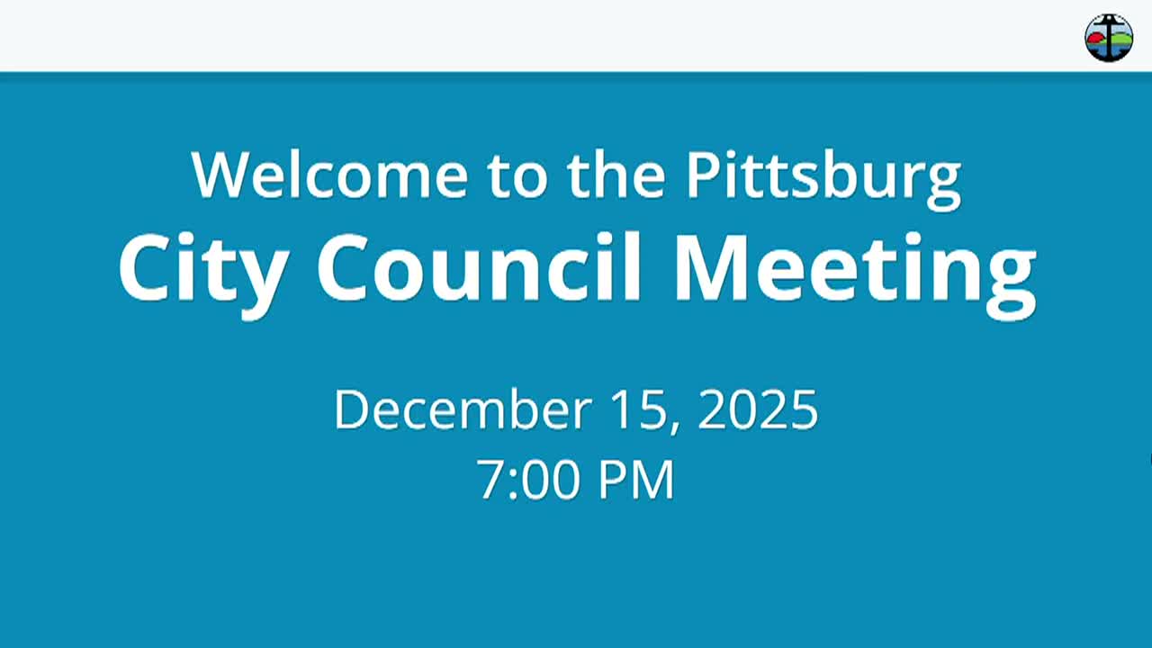 Thumbnail image for Pittsburg City Council Meeting Dec 15 2025