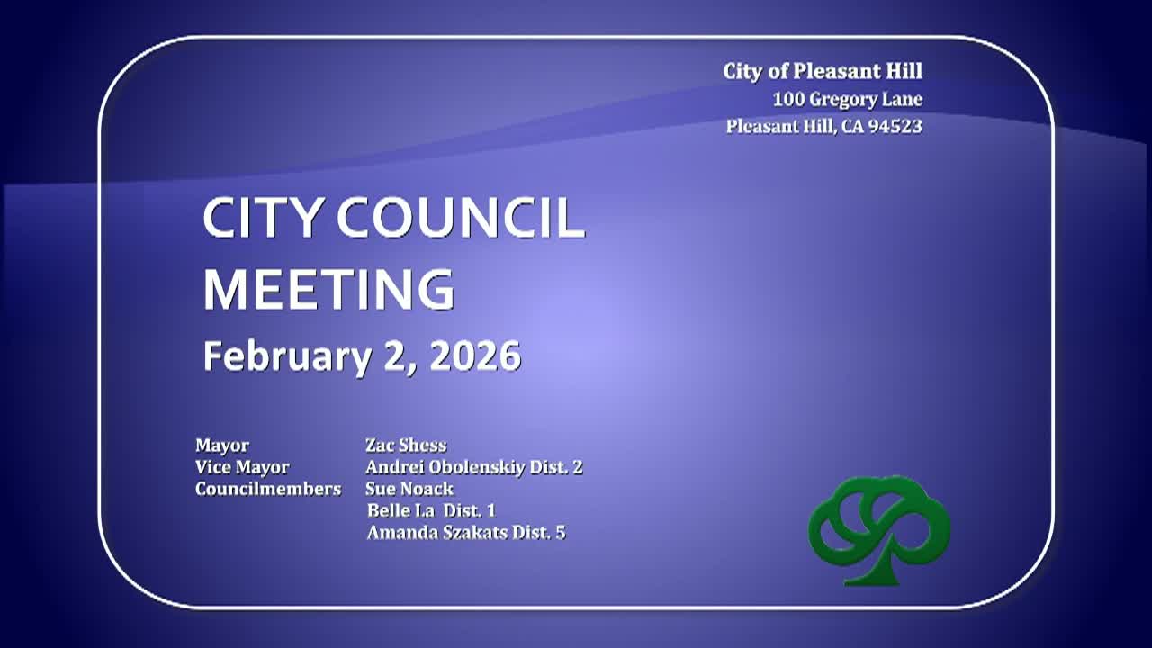 Thumbnail image for Pleasant Hill City Council Meeting Feb 2 2026