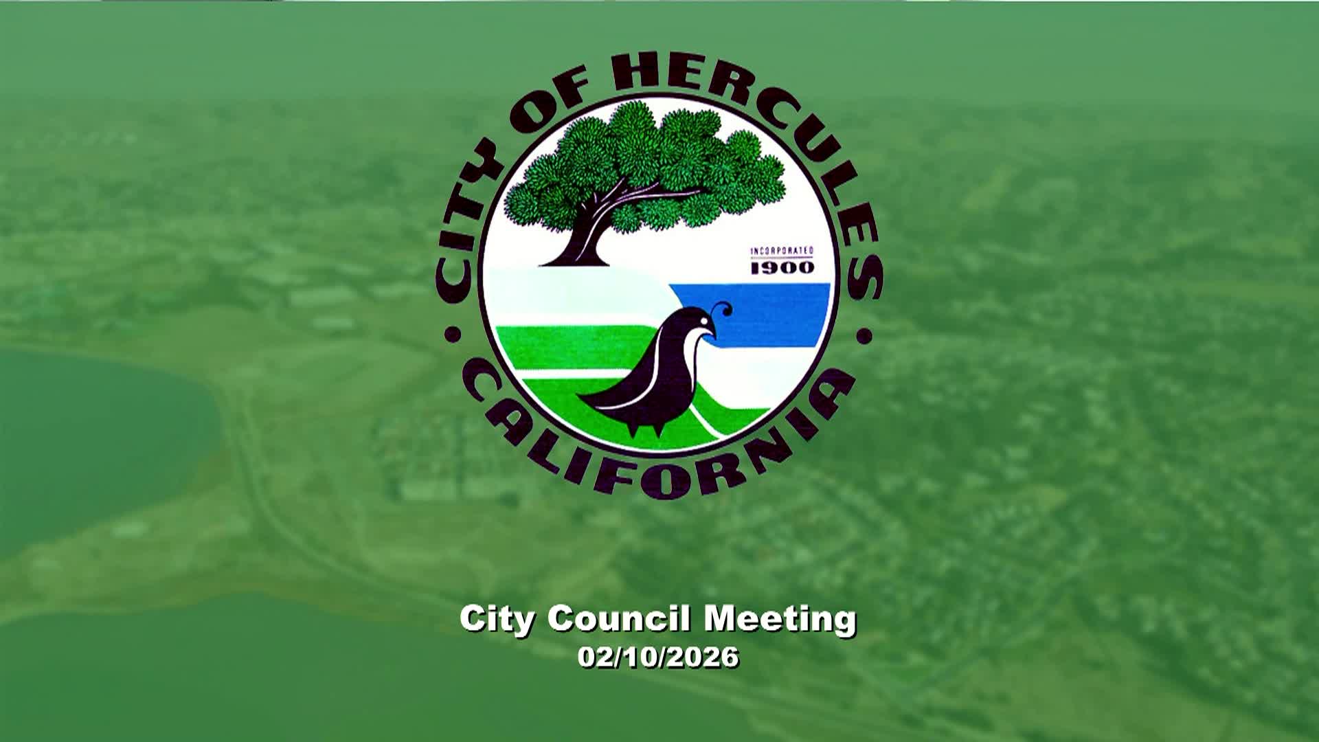 Thumbnail image for Hercules City Council Meeting Feb 10 2026