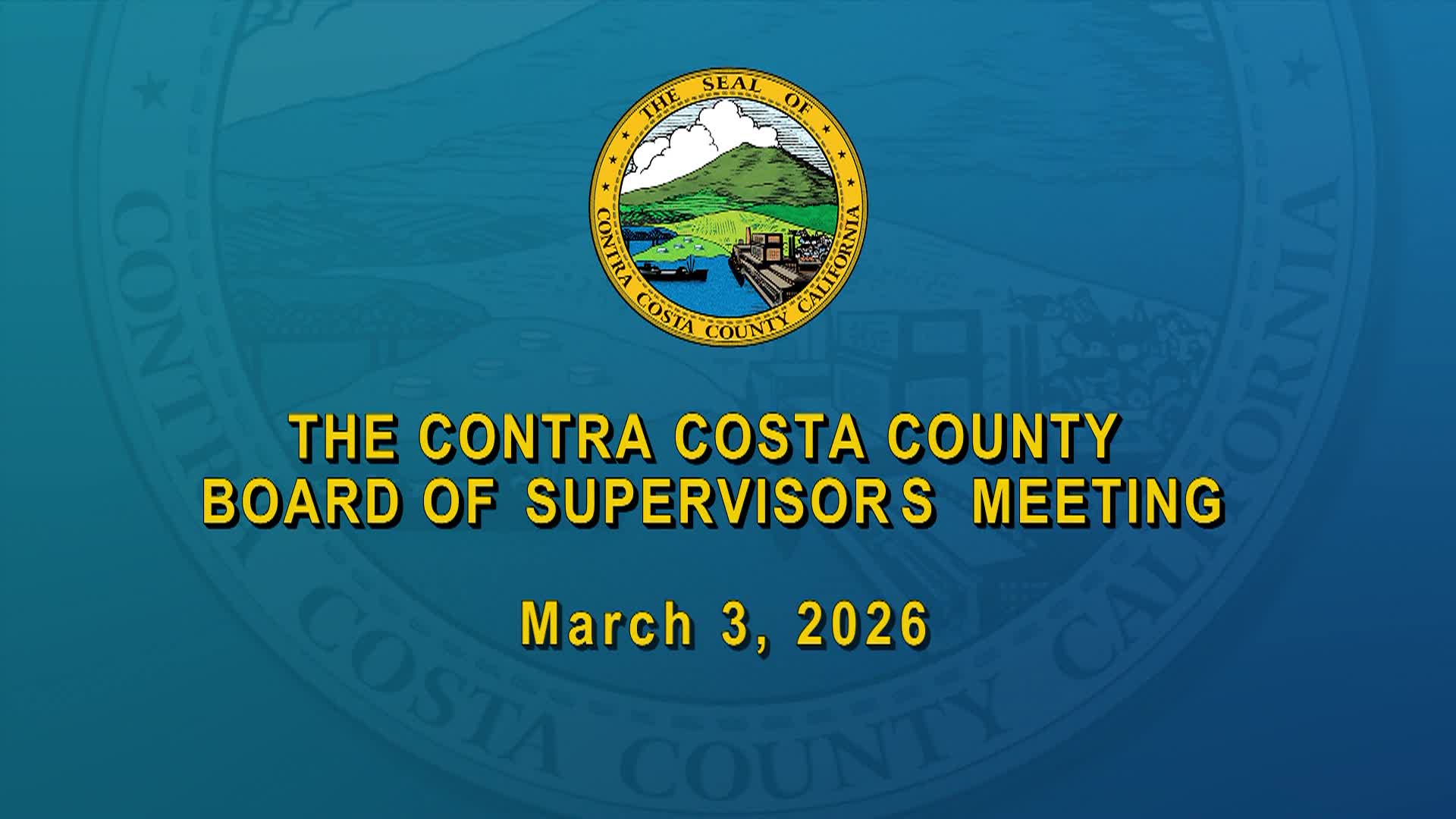 Thumbnail image for Contra Costa County Board of Supervisors Meeting