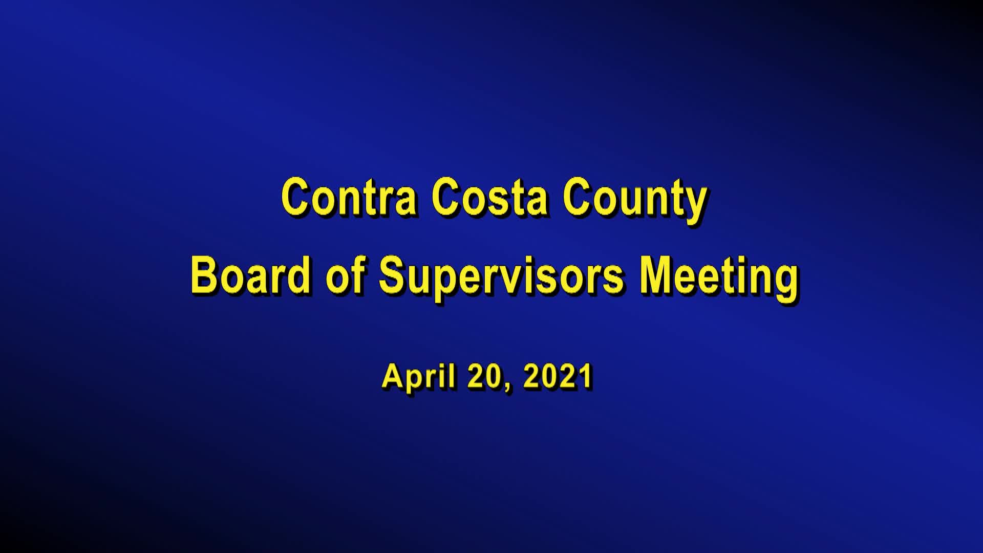 Thumbnail image for Board of Supervisors Meeting April 20, 2021